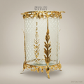 Louis XV Rococo Brass & Etched Glass Cachepot with Acanthus Frame