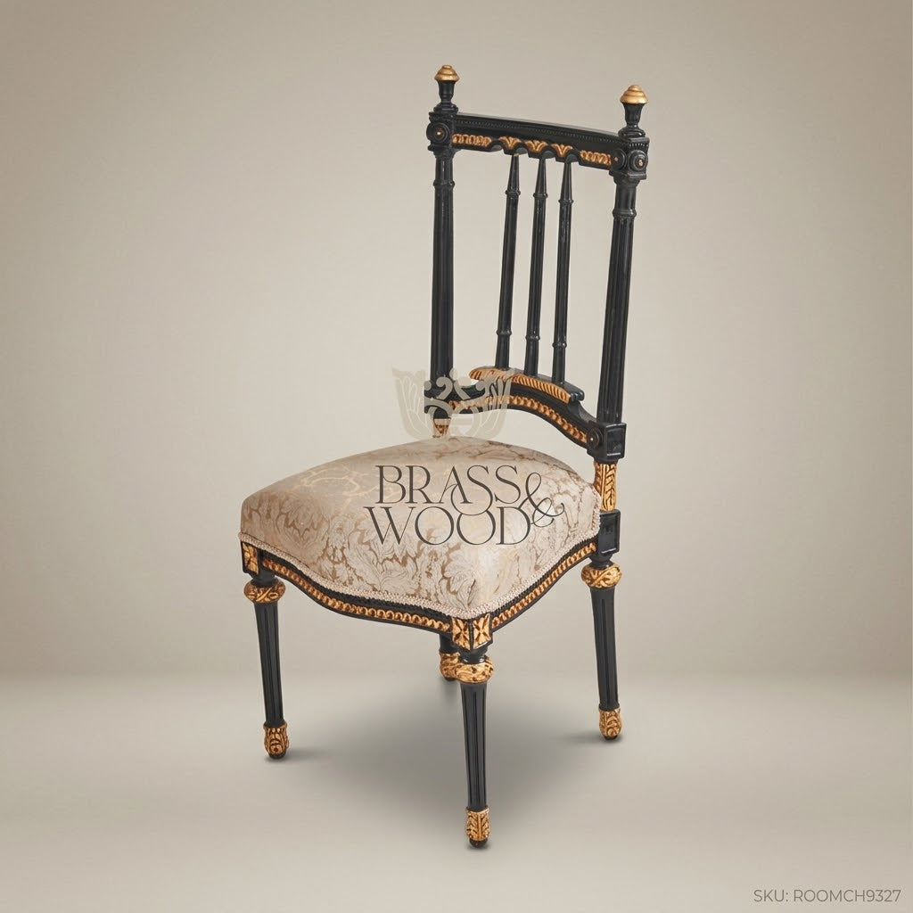 Neoclassical Ebony & Gold Dining Suite