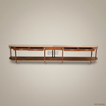 Classic Wooden TV Console with Brass Accents