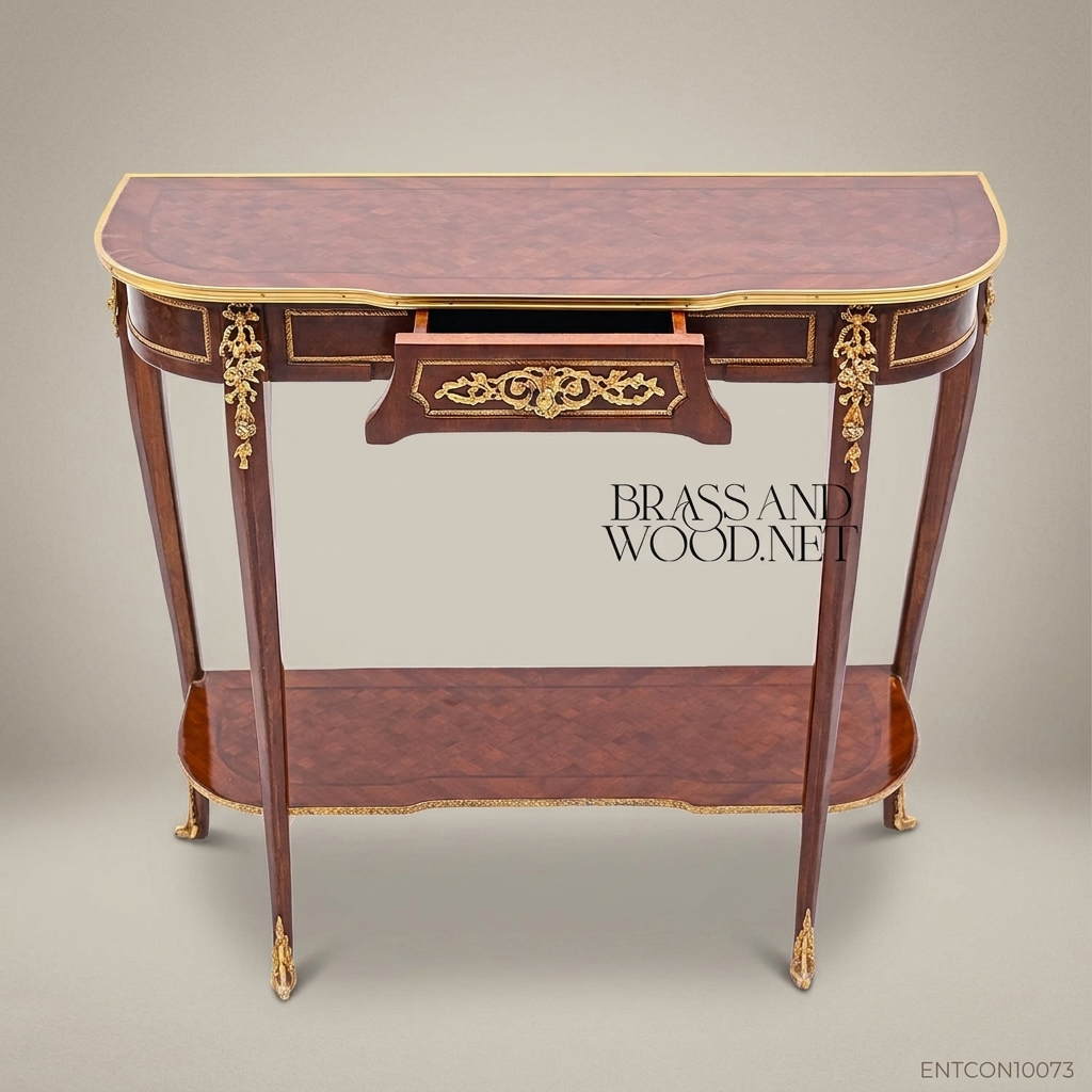 Louis XV Mahogany Console Table with Gilt Bronze Ormolu Mounts