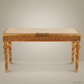 Louis XVI Neoclassical Console Table | Gold Leaf & Marble Top