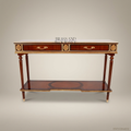 Louis XVI Neoclassical Console Table with Brass Ormolu Mounts