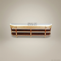 Classic Wooden TV Console with Marble Top