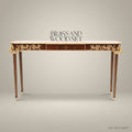 Louis XVI Neoclassical Console Table with Ormolu Mounts & Marquetry Top