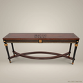 Neoclassical Empire Console Table with Ebonised Legs & Gold Leaf Détails