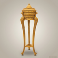 Louis XV Rococo Gilded Jardinière Pedestal Stand — Lidded Urn on Cabriole Tripod