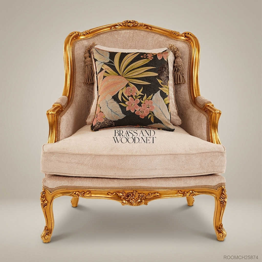 Rococo Gilt Carved Velvet Salon Suite
