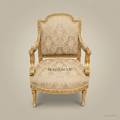 Louis XV Salon Side Chair with Gilt Wood Frame & Brocade Upholstery