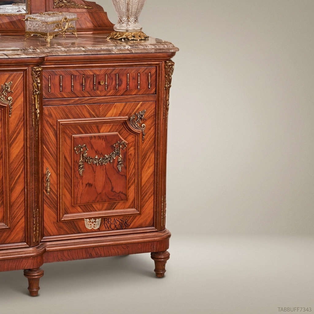 Brass & Wood Classical Ornate Buffet