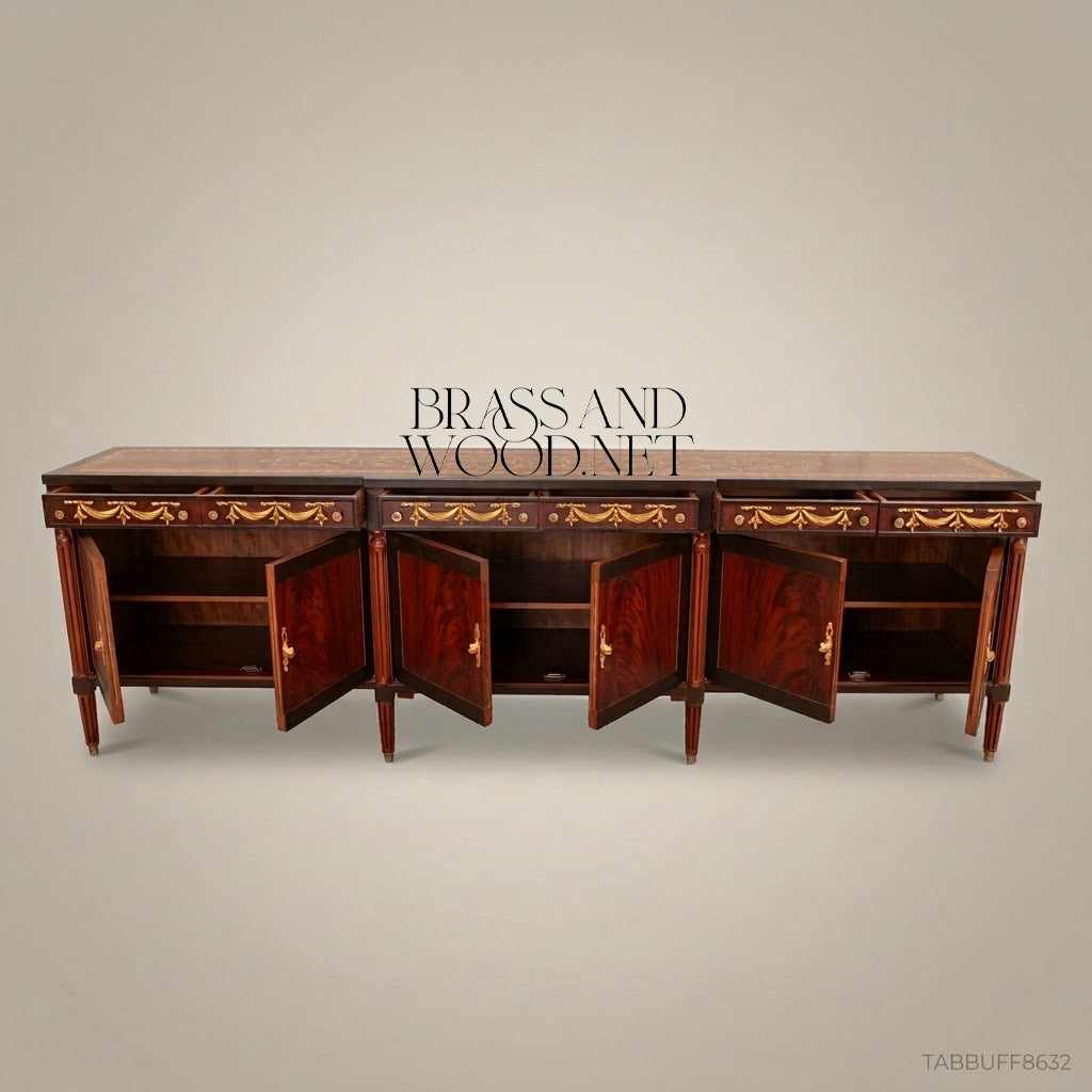 Louis XVI Gilt Marquetry Complete Dining Suite