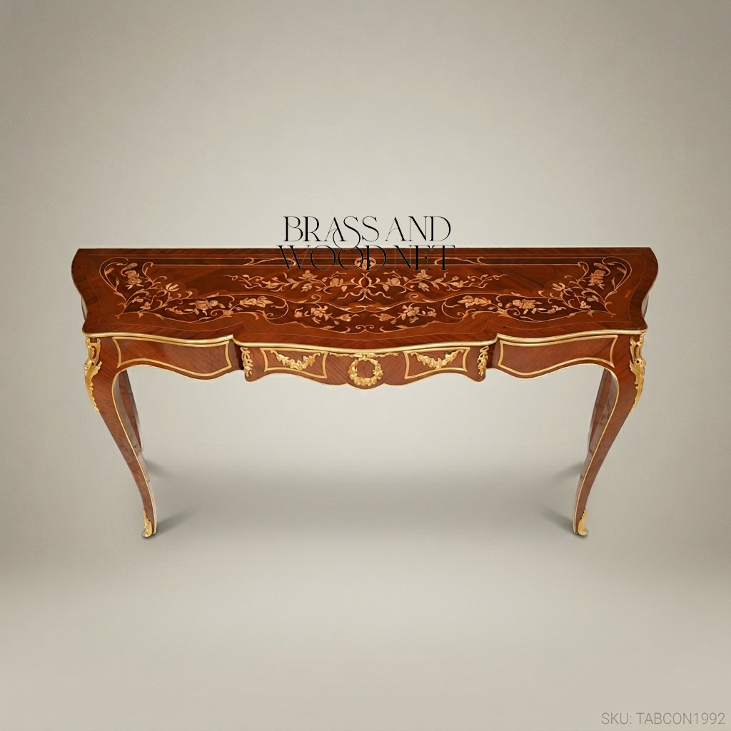 Louis XV Console Table | Mahogany & Ormolu Marquetry