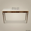 Louis XVI Neoclassical Console Table with Marble Top & Gilt Bronze Ormolu