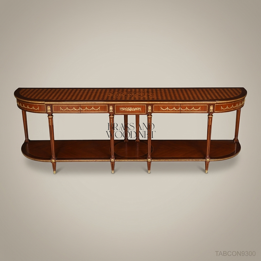 Louis XVI Neoclassical Console Table | Parquetry Top & Ormolu Mounts
