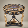Napoleon III Ebonized Guéridon with Sèvres Porcelain Medallions & Gilt Bronze Caryatid Legs