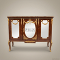 Louis XV Transitional Mirrored Commode with Ormolu Mounts & Marble Top