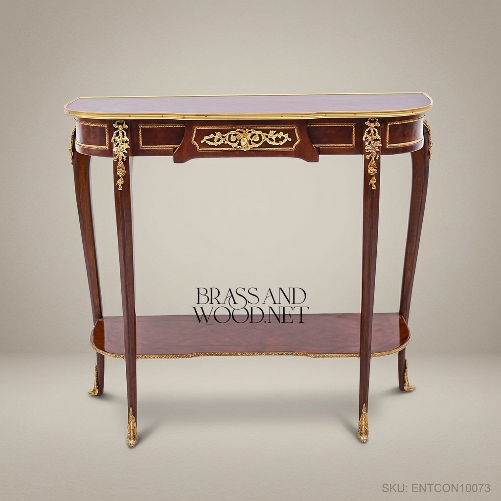 Louis XV Mahogany Console Table with Gilt Bronze Ormolu Mounts