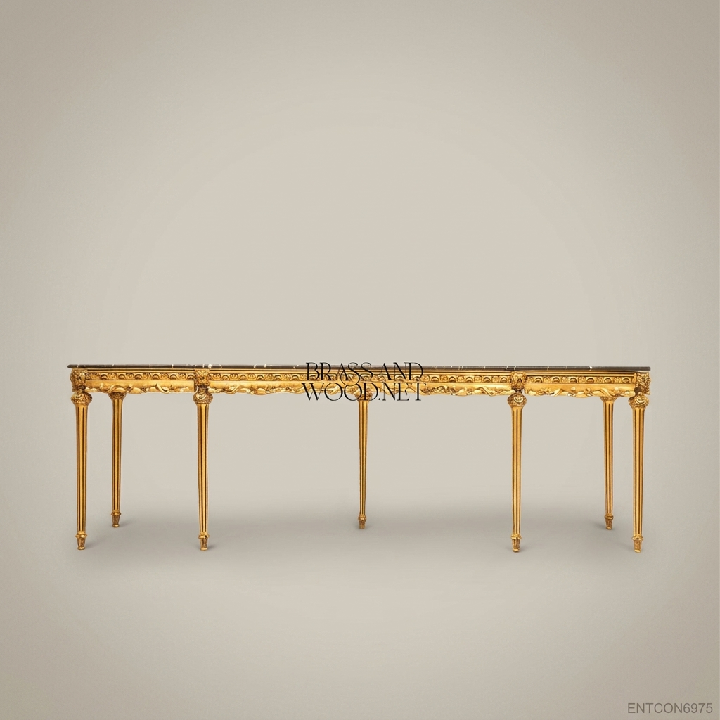 Louis XVI Grand Console Table | Gold Leaf & Marble