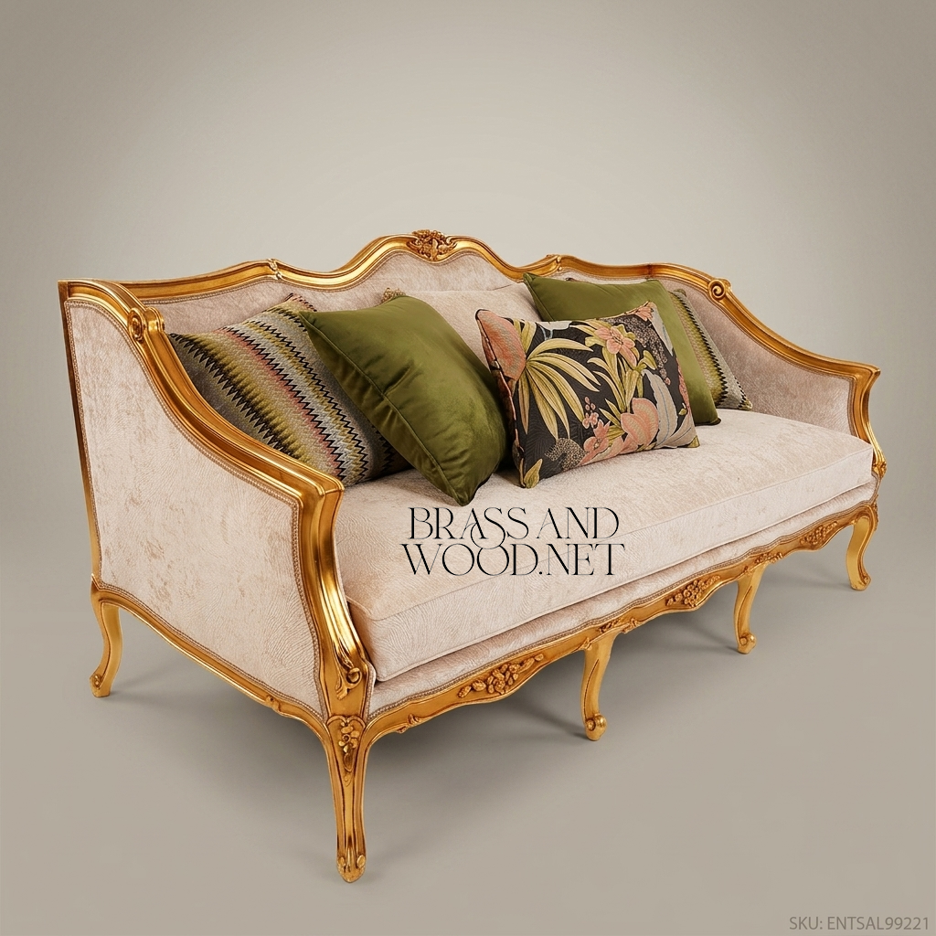 Rococo Gilt Carved Velvet Salon Suite