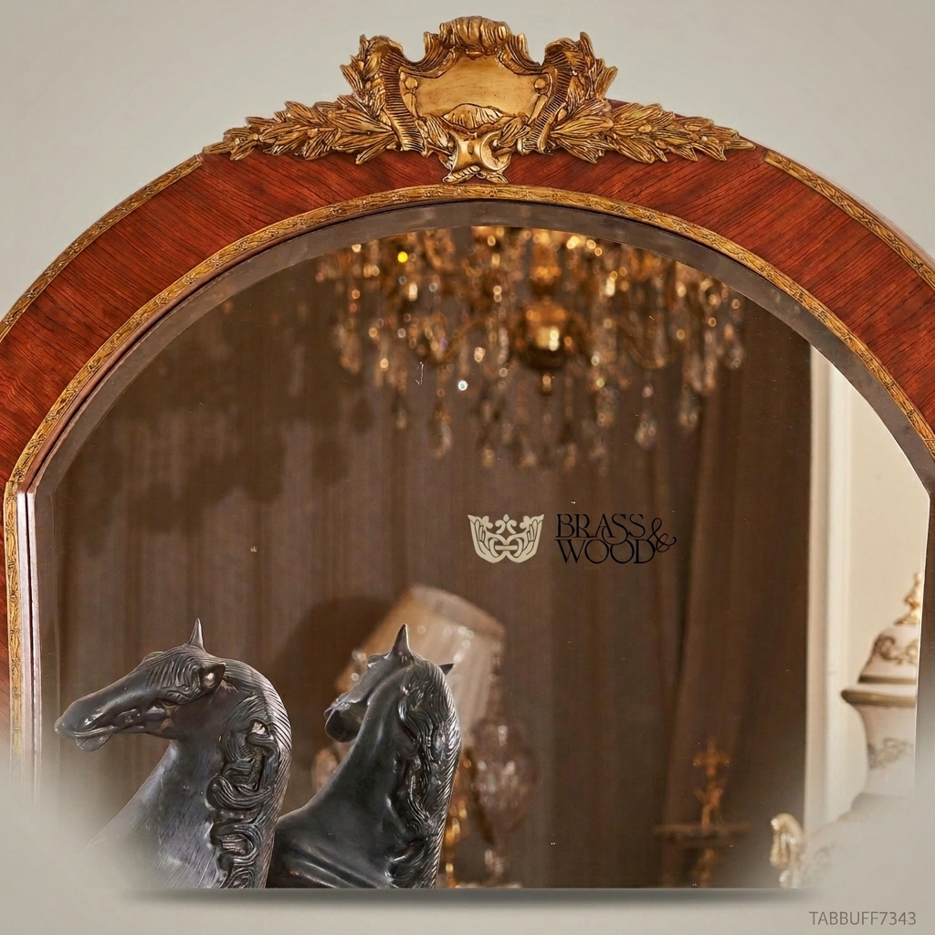 Brass & Wood Classical Ornate Buffet — 250cm