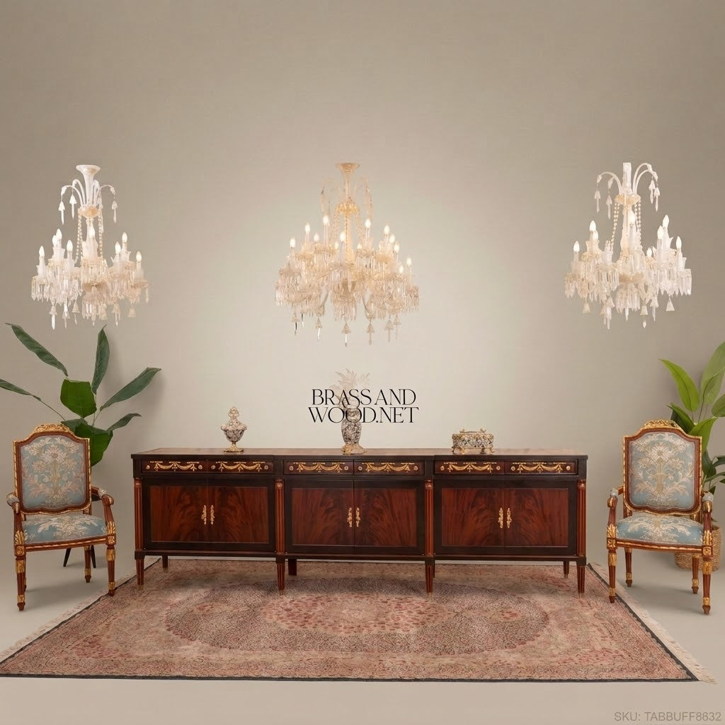 Louis XVI Gilt Marquetry Complete Dining Suite