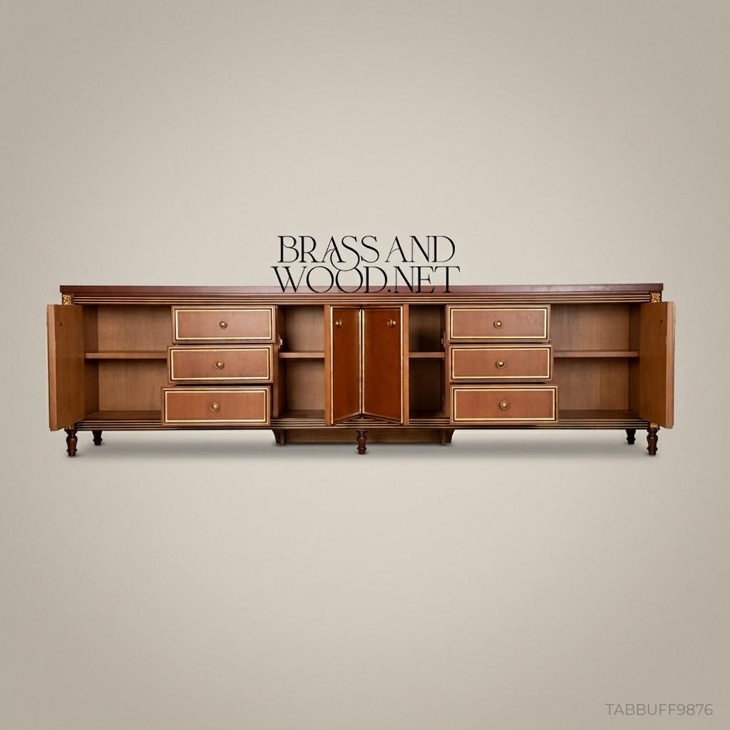 Imperial Brass & Wood Dining Buffet — 200cm