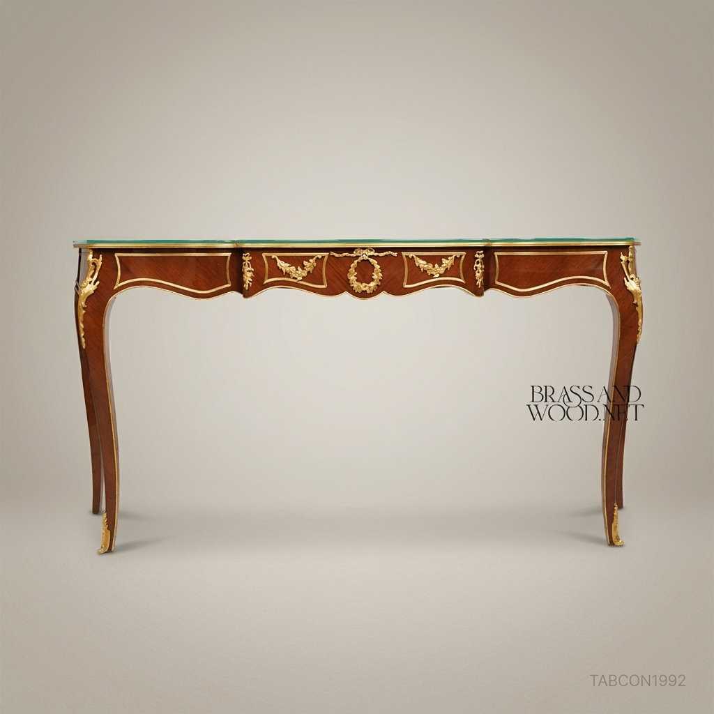 Louis XV Console Table | Mahogany & Ormolu Marquetry