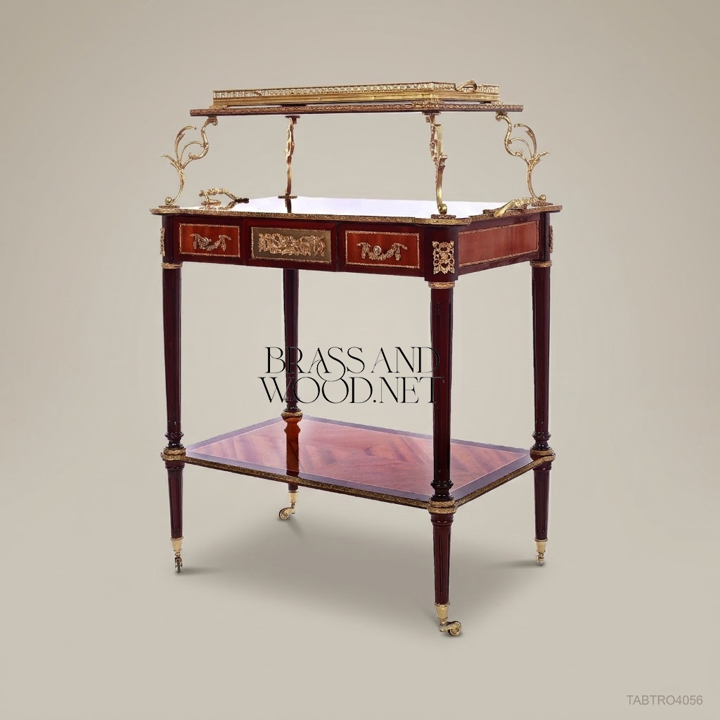 Louis XVI Mahogany Tea Trolley with Gilt Bronze Mounts