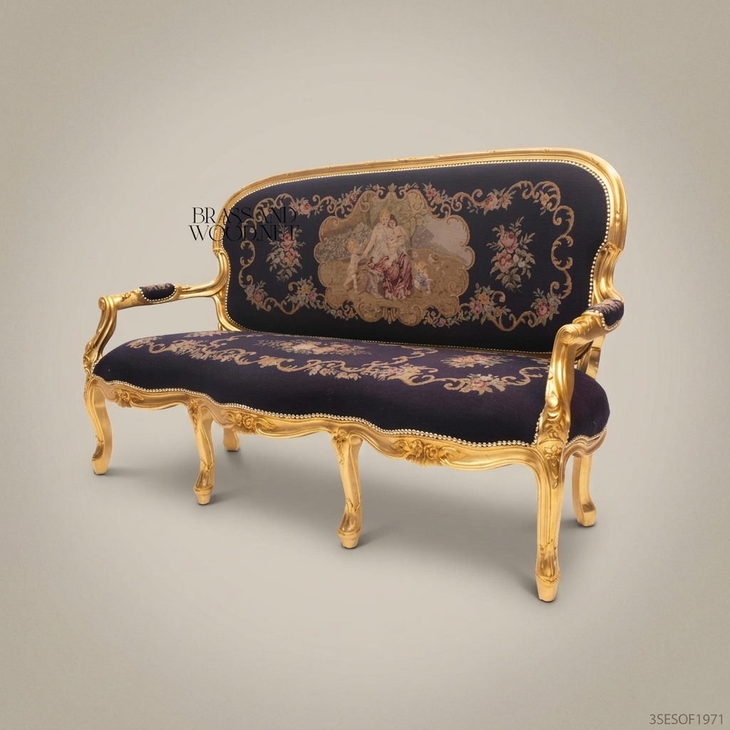 Rococo Tapestry Gilt Salon Suite