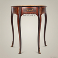 Louis XV Demi-Lune Side Table with Marquetry Top & Ormolu Mounts