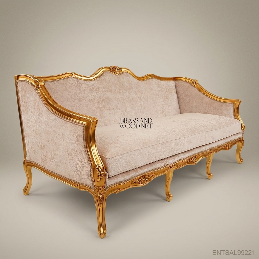 Rococo Gilt Carved Velvet Salon Suite