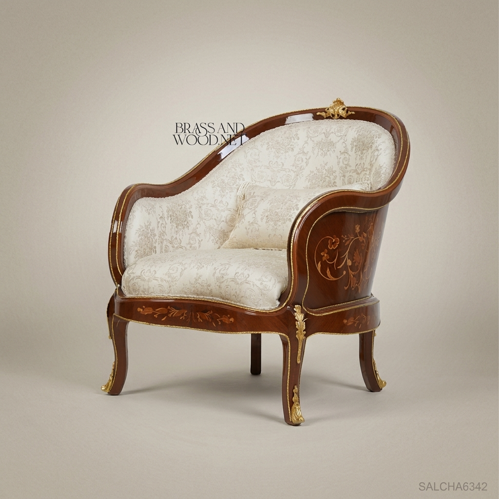 Louis XVI Heritage Salon Set with Gilt Marquetry Coffee Table