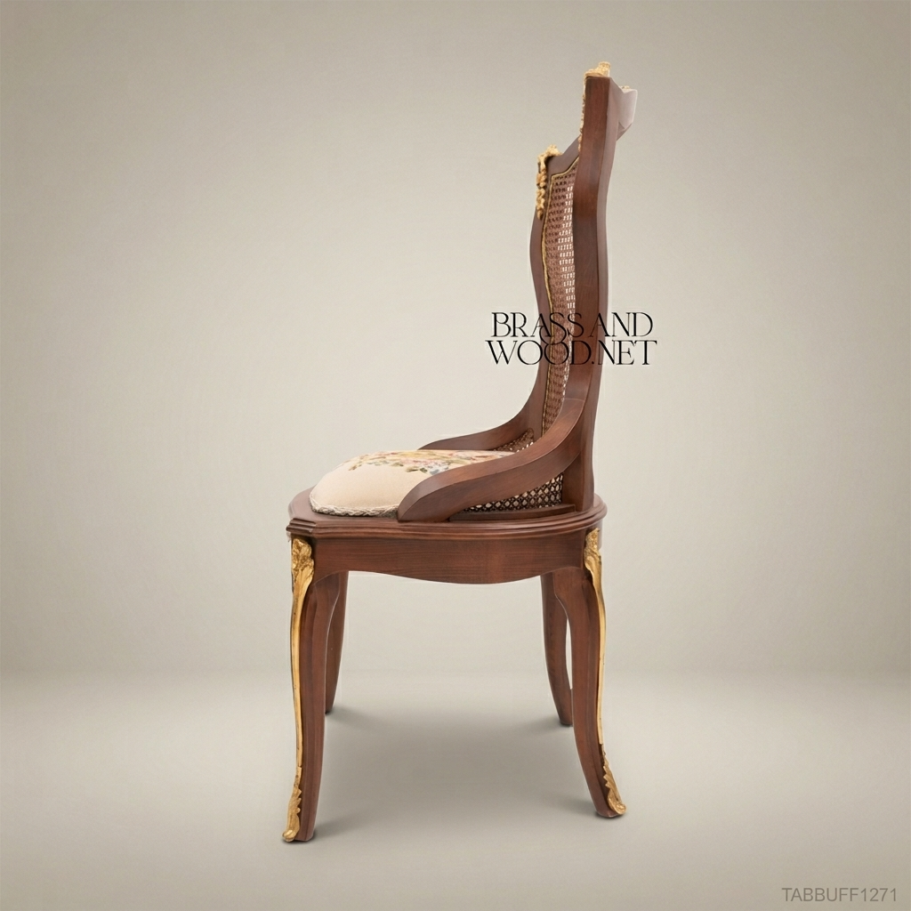 Louis XV Carved Solid Wood Armchair with Ivory Velvet Upholstery & Gilt Accents (With Arms)