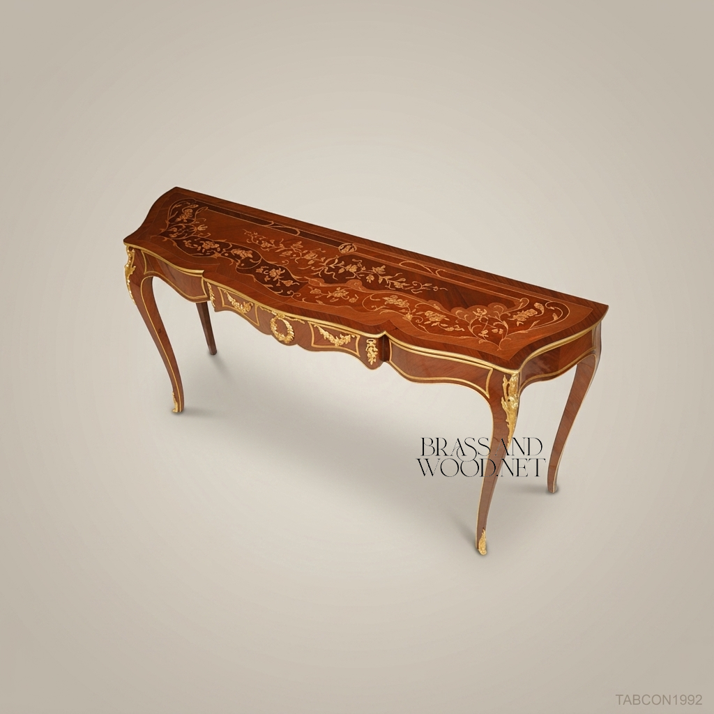 Louis XV Console Table | Mahogany & Ormolu Marquetry