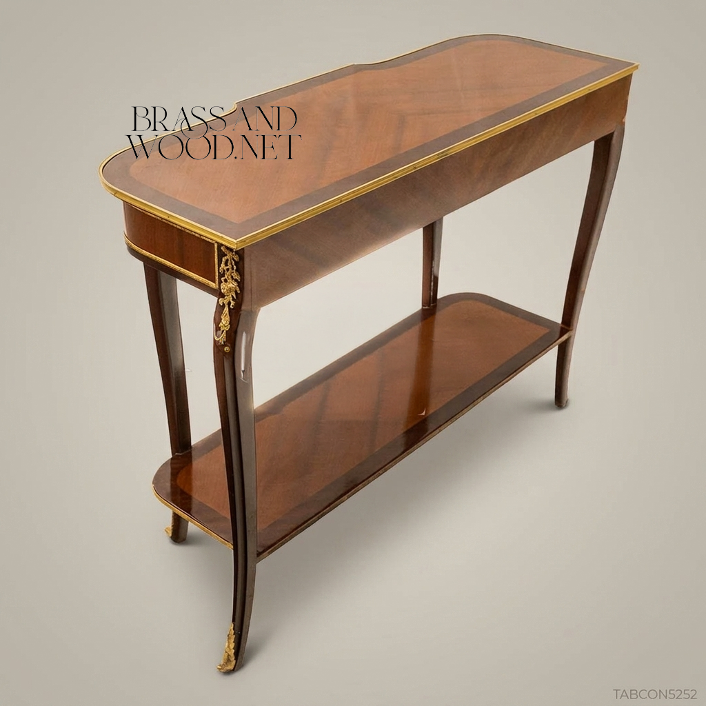 Louis XV Mahogany Console Table with Gilt Bronze Mounts