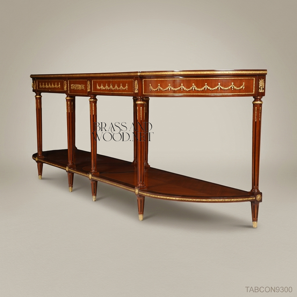 Louis XVI Neoclassical Console Table | Parquetry Top & Ormolu Mounts