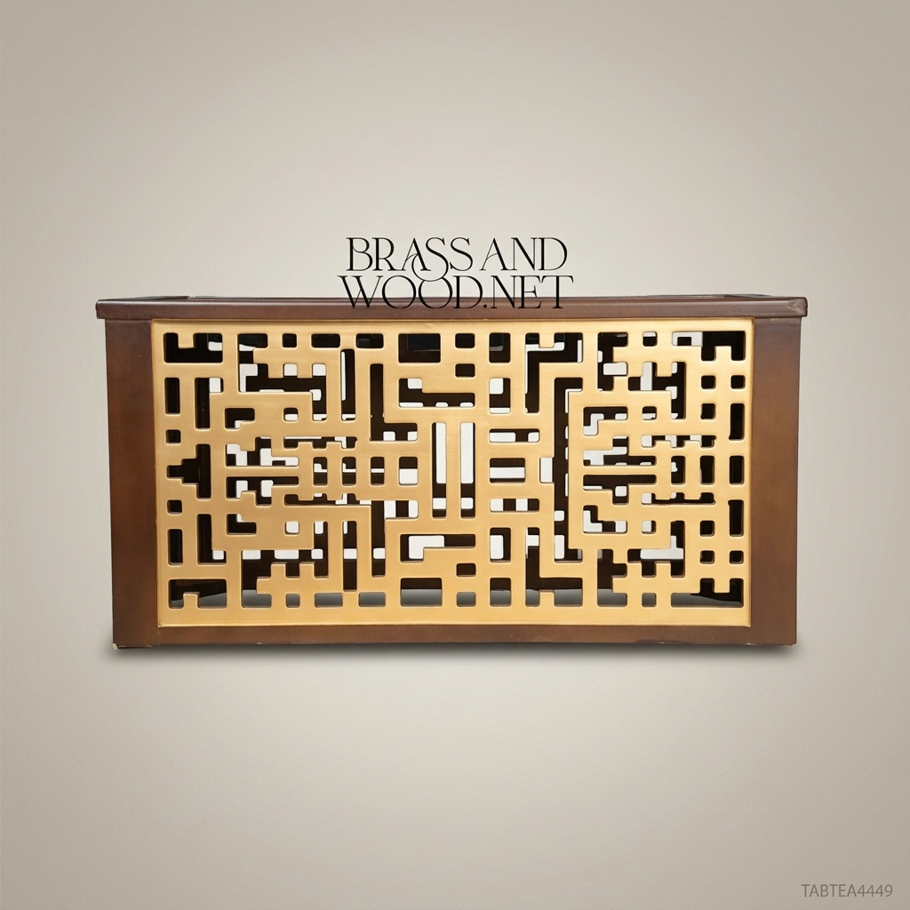 Arabesque Heritage Salon Set — Carved Wood & Gilt Brass Lattice