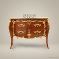 Louis XV Bombe Commode with Gilt Bronze Mounts & Marble Top