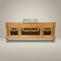 Brass & Wood Louis XVI Carved Gilt Dining Buffet — 200cm
