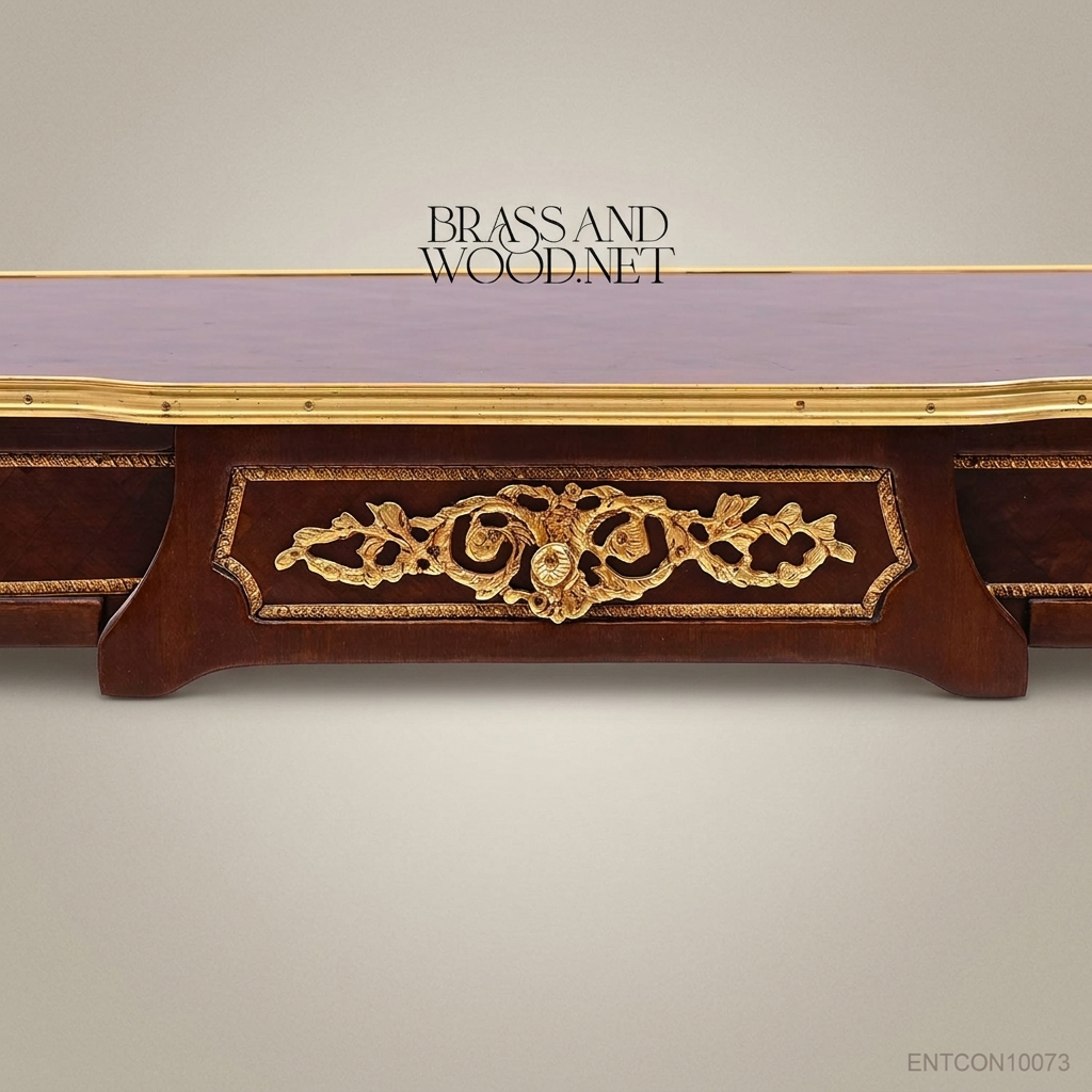 Louis XV Mahogany Console Table with Gilt Bronze Ormolu Mounts