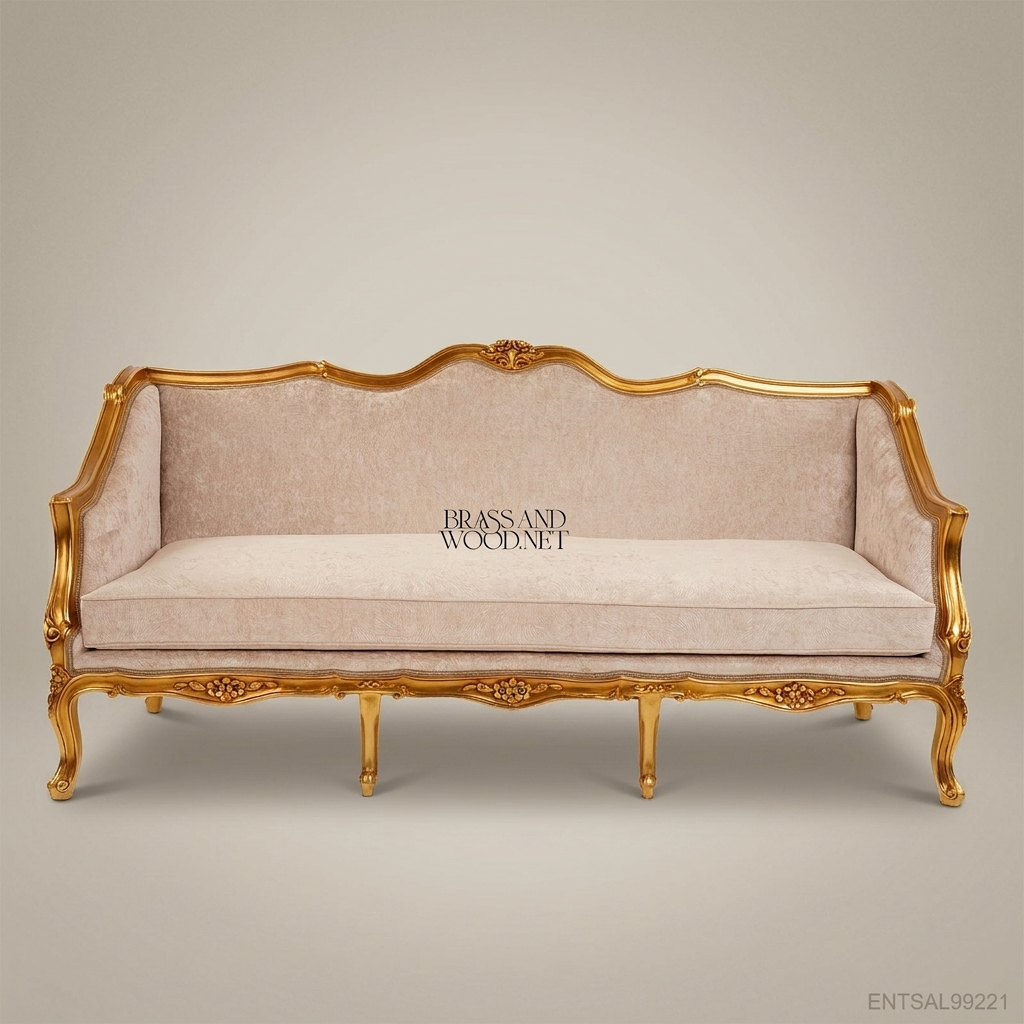 Rococo Gilt Carved Velvet Salon Suite