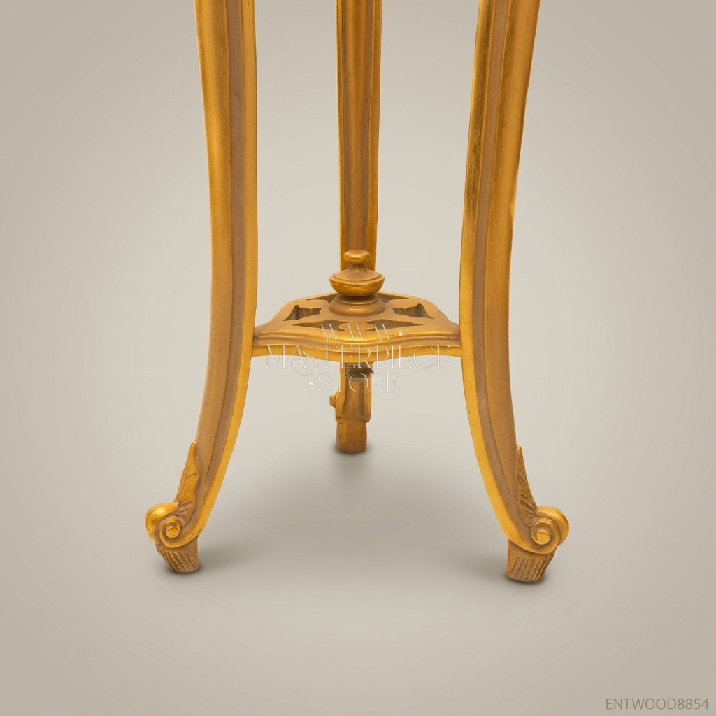 Louis XV Rococo Gilded Jardinière Pedestal Stand — Lidded Urn on Cabriole Tripod