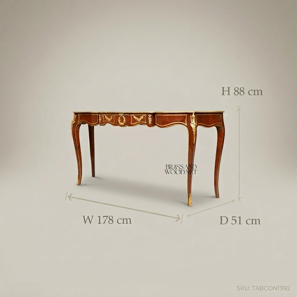 Louis XV Console Table | Mahogany & Ormolu Marquetry