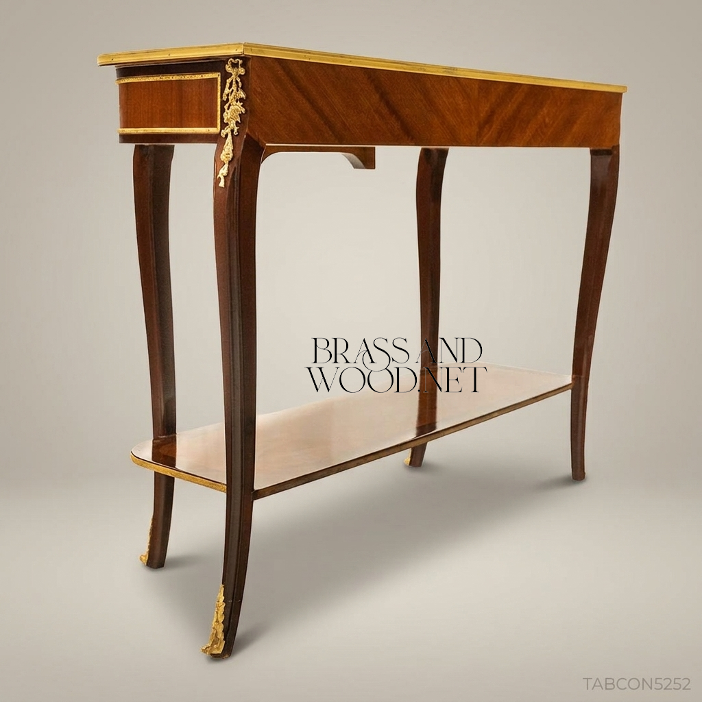 Louis XV Mahogany Console Table with Gilt Bronze Mounts