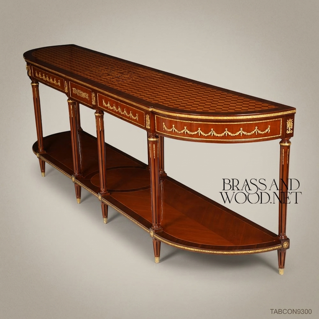 Louis XVI Neoclassical Console Table | Parquetry Top & Ormolu Mounts