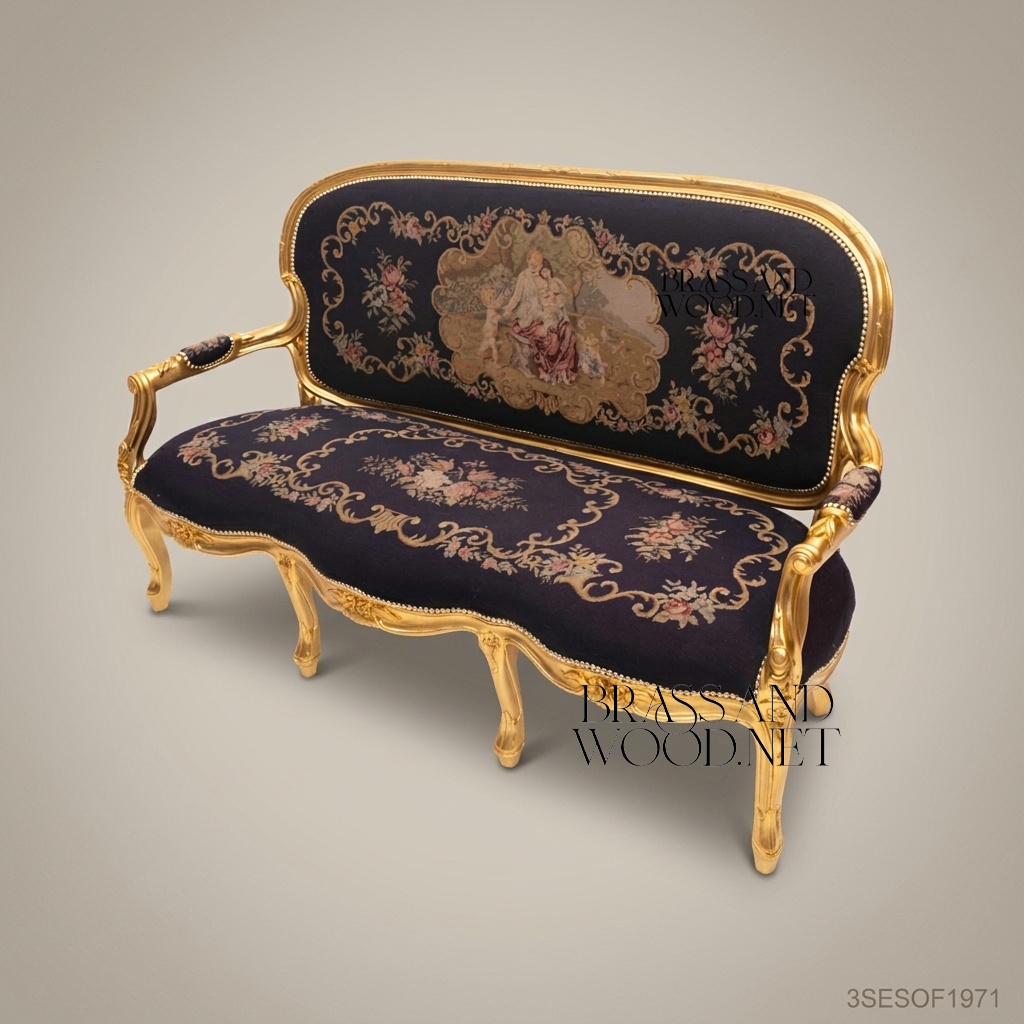 Rococo Tapestry Gilt Salon Suite