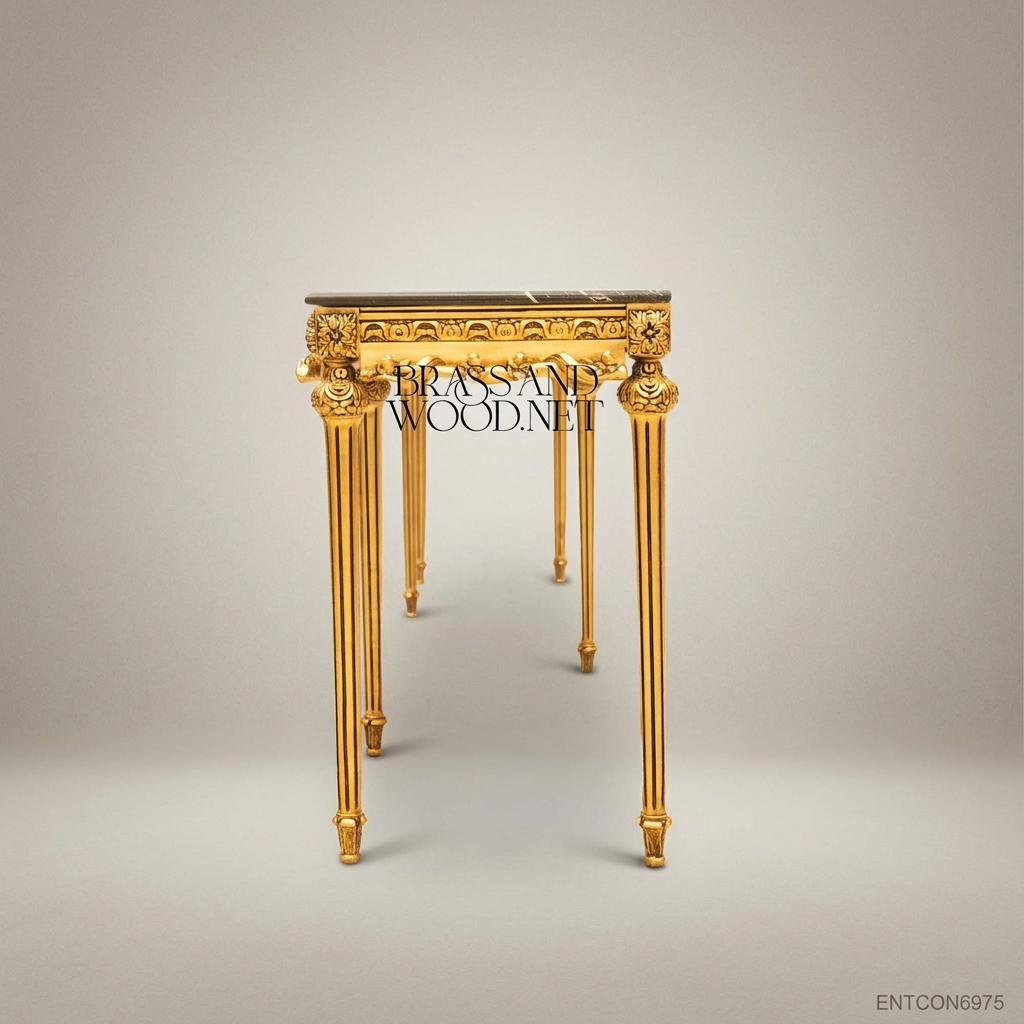 Louis XVI Grand Console Table | Gold Leaf & Marble