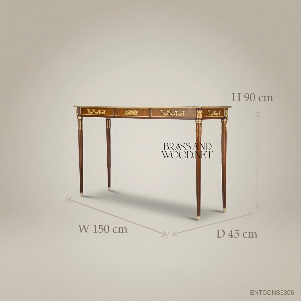 Louis XVI Neoclassical Console Table with Gilt Bronze Ormolu Mounts