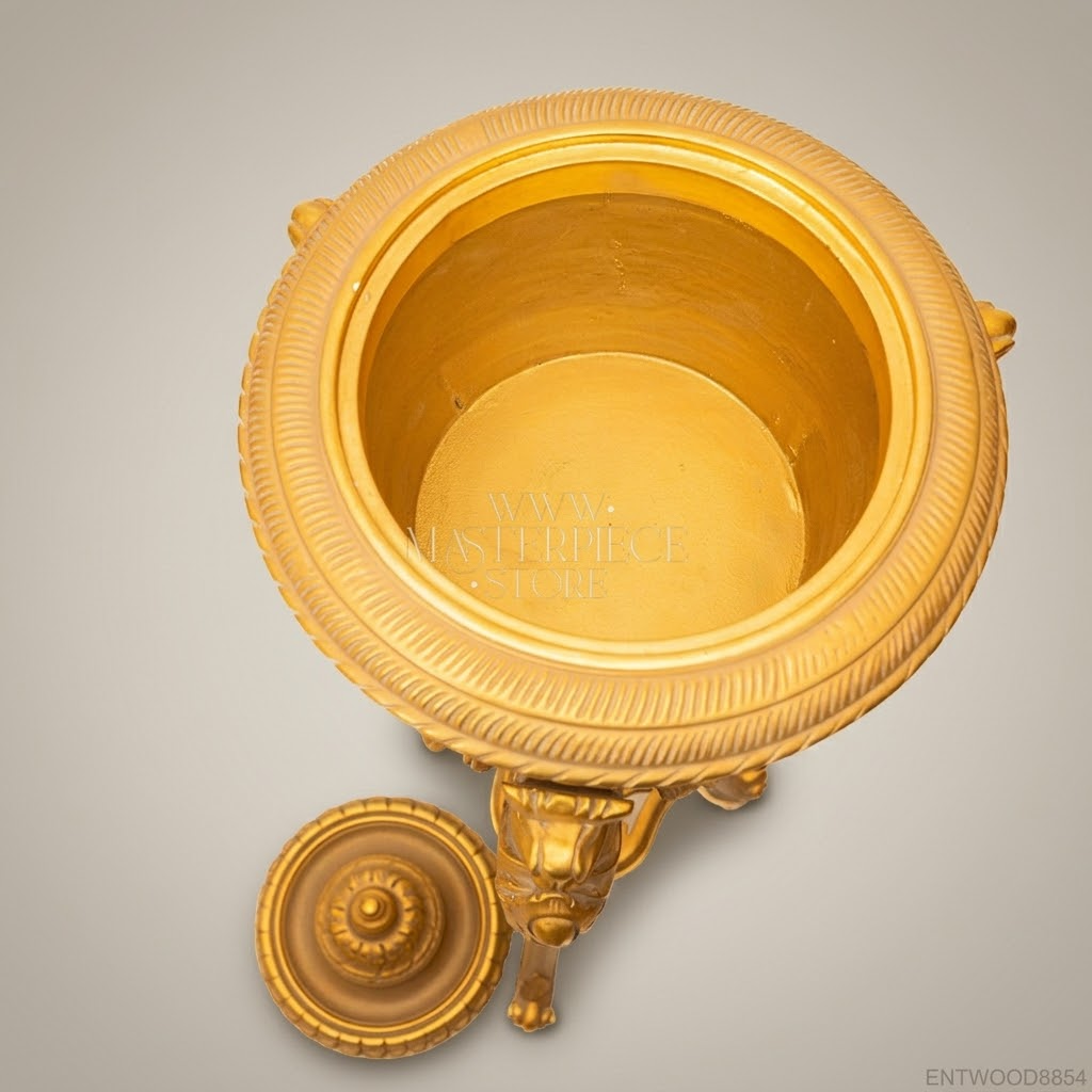 Louis XV Rococo Gilded Jardinière Pedestal Stand — Lidded Urn on Cabriole Tripod