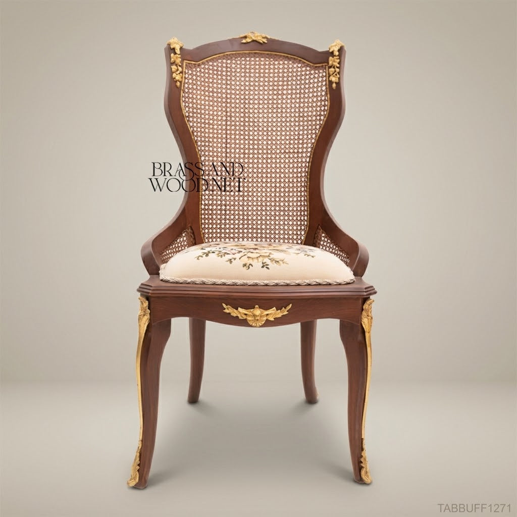Louis XV Carved Solid Wood Armchair with Ivory Velvet Upholstery & Gilt Accents (With Arms)
