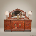 Brass & Wood Classical Ornate Buffet — 200cm